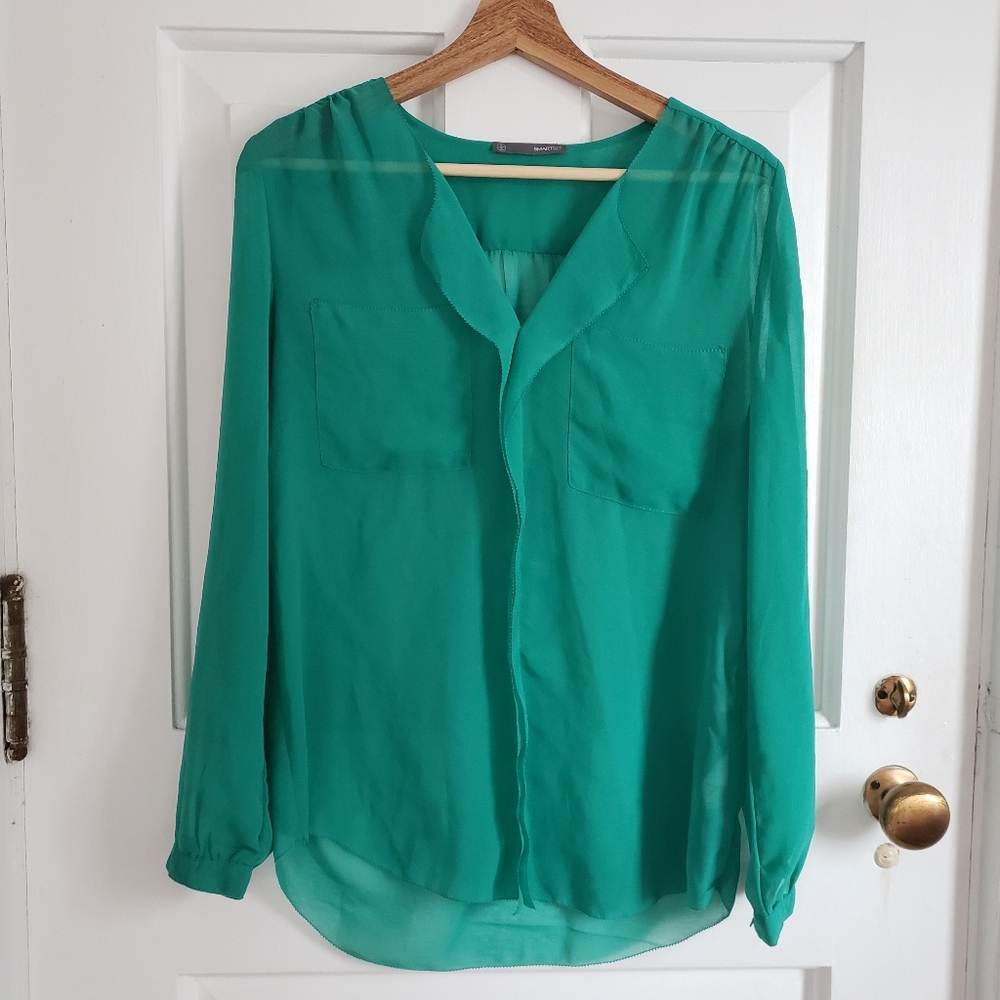 Smart Set teal long sleeve blouse
